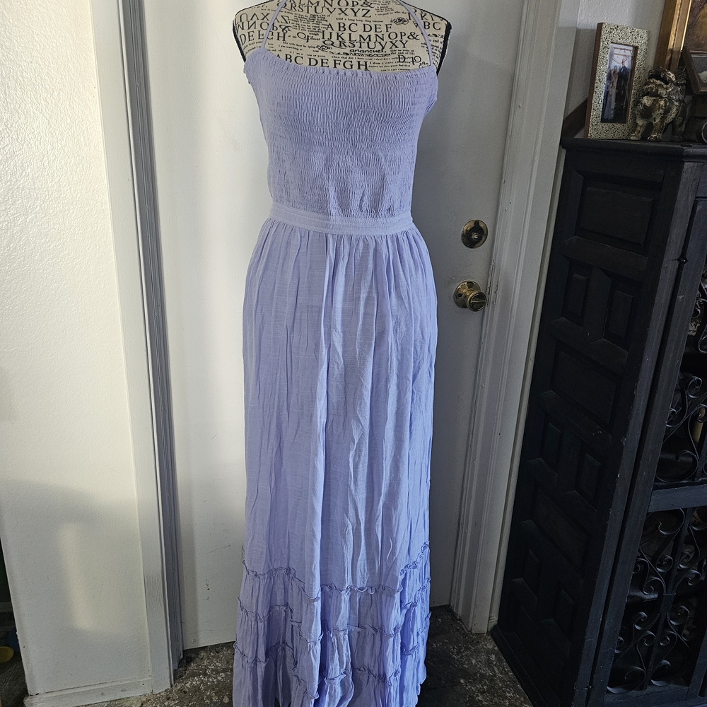 Chic Lavender Backless Maxi Dress